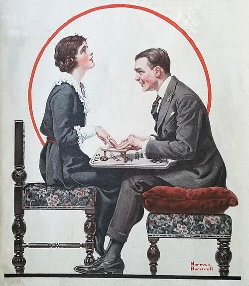 Norman Rockwell — Ouija board · Saturday Evening Post 1920